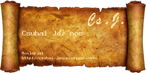 Csuhai János névjegykártya
