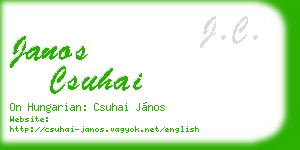 janos csuhai business card